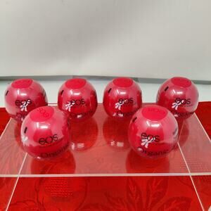 6X EOS Red BERRY Lip Balm 100% Organic WITH Shea Butter Jojoba Oil New Sealed